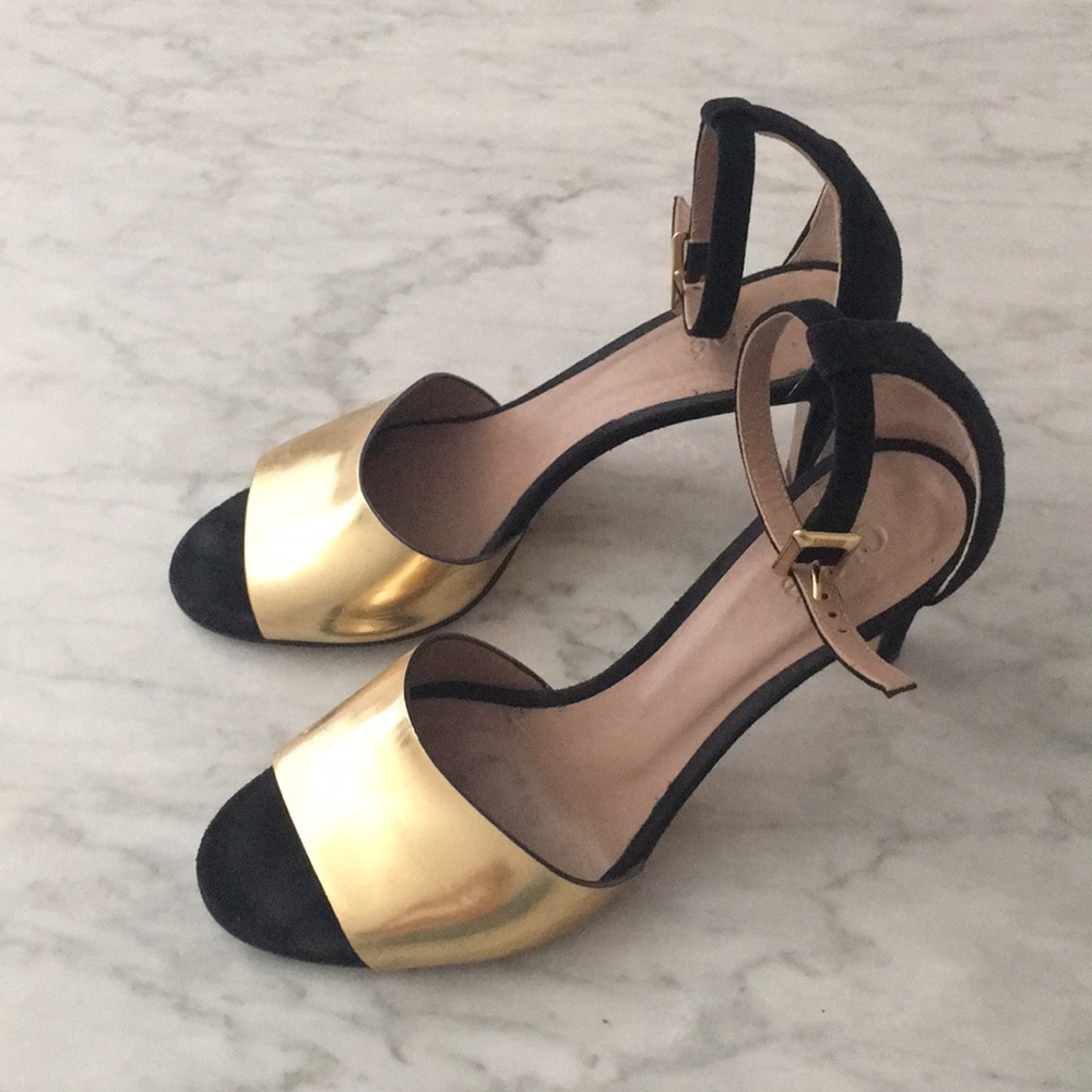 Chloe gold ankle strap heels 36.5 - Picture 2 of 6